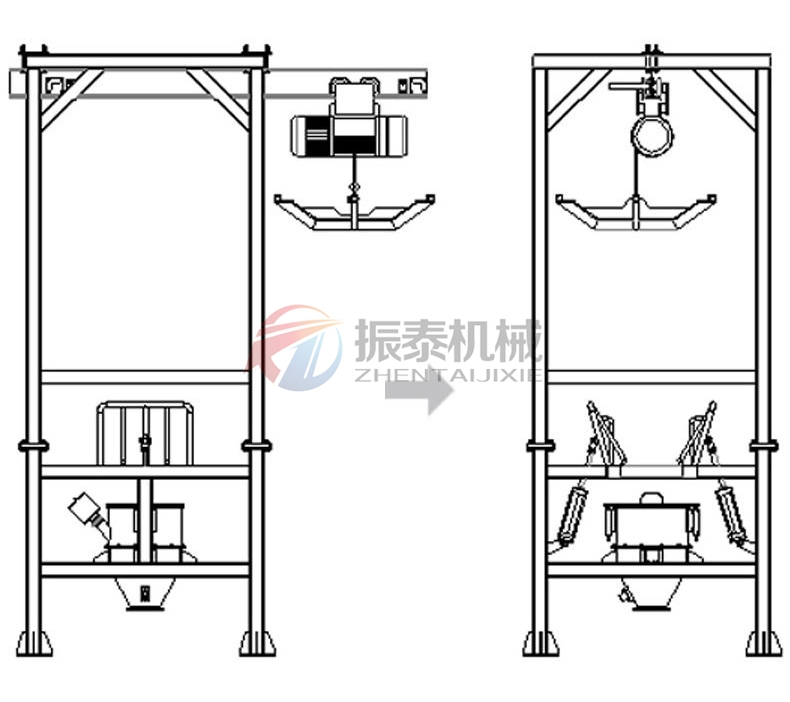 鋰電材料噸袋拆包機原理結(jié)構(gòu)圖